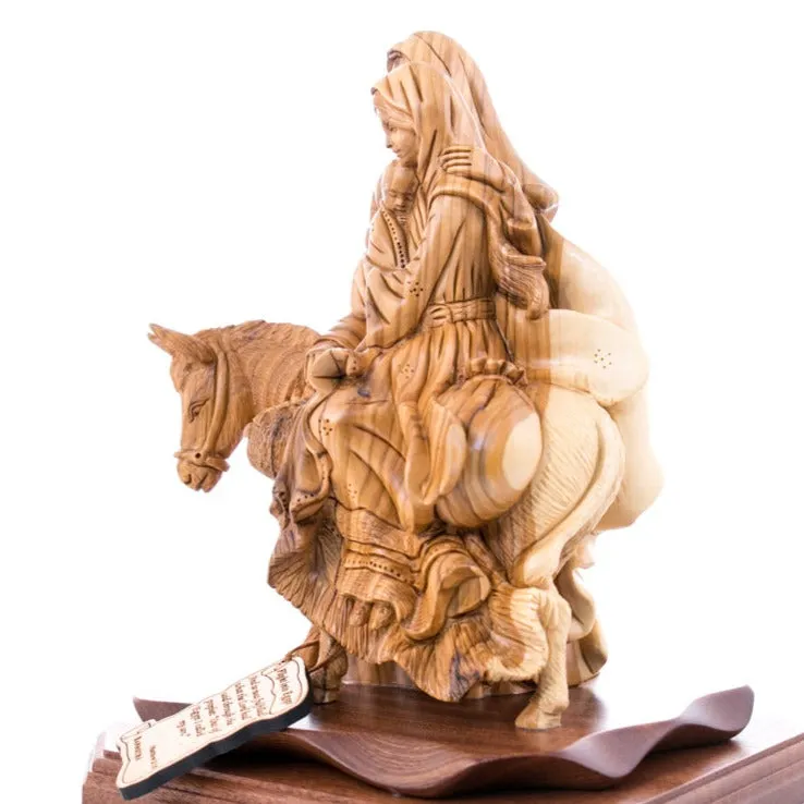 Flight into Egypt, 10.2 Olive Wood Carving from Holy Land