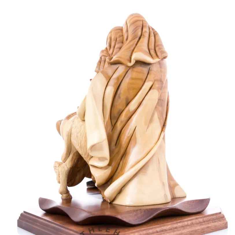 Flight into Egypt, 10.2 Olive Wood Carving from Holy Land