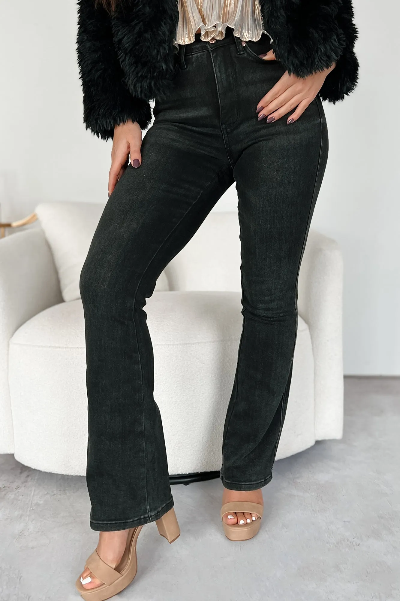 Gable High Rise Tummy Control Judy Blue Bootcut Jeans (Black)