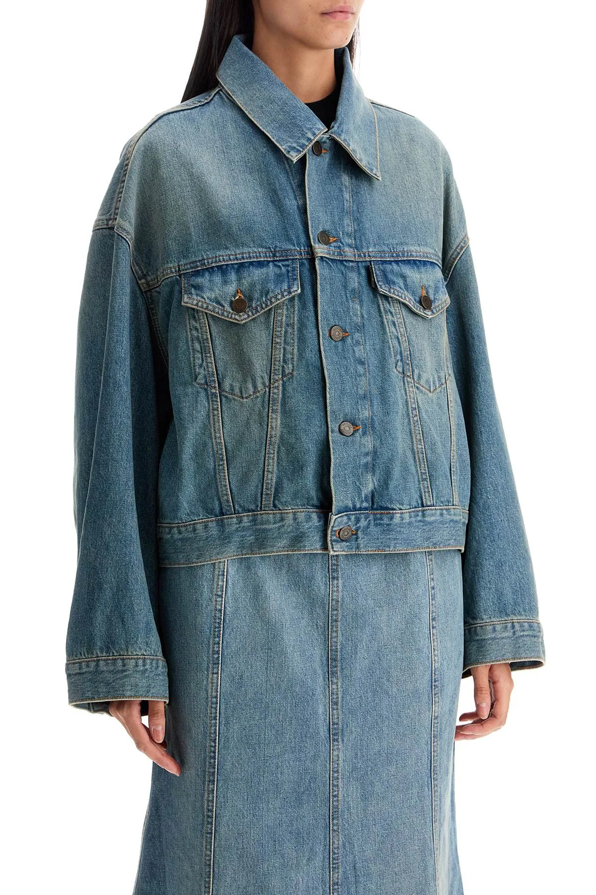 Giacca Boxy In Denim Spencer