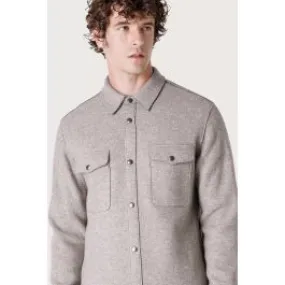 Giacca overshirt con bottoni automatici uomo Grigio