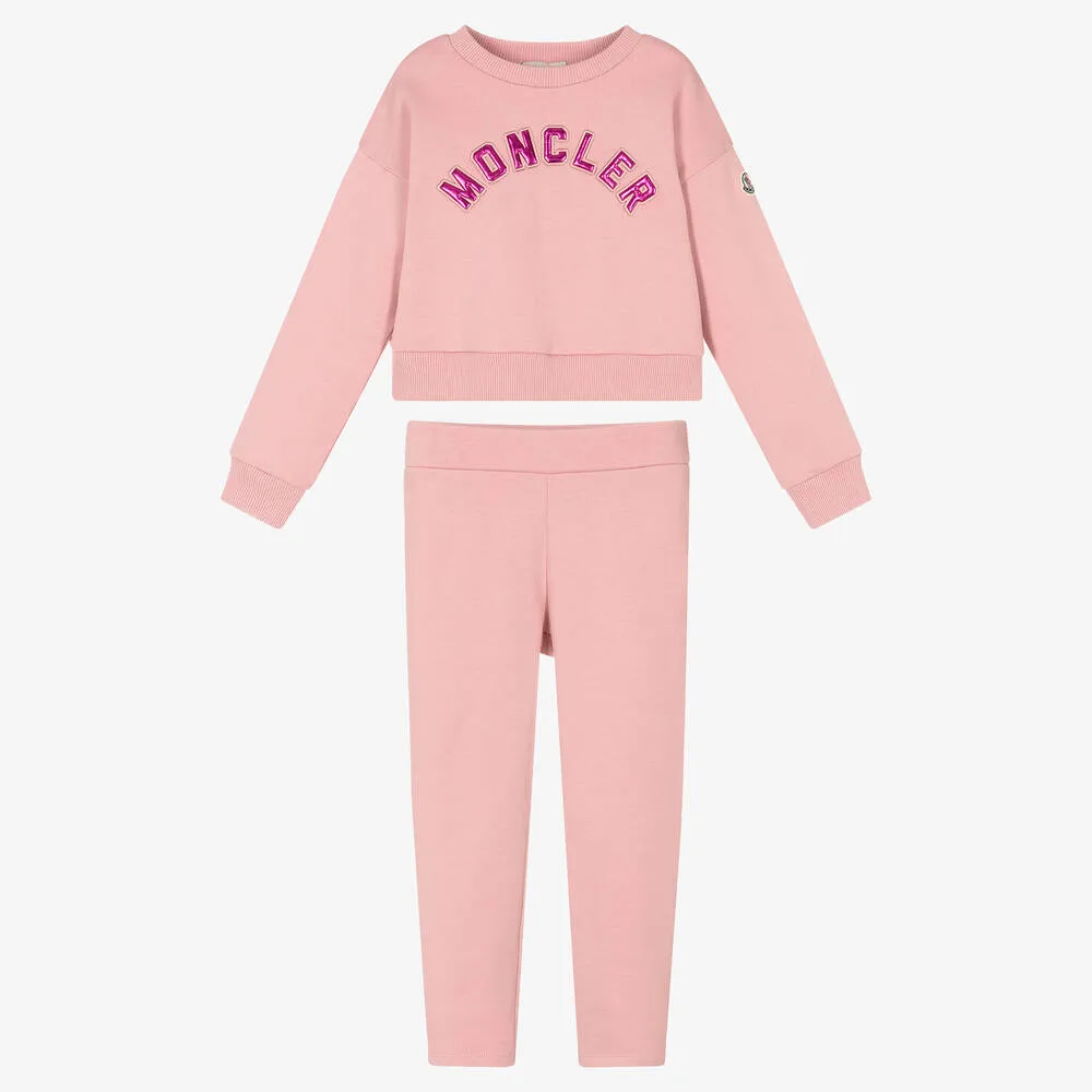 Girls Pink Cotton Leggings Set