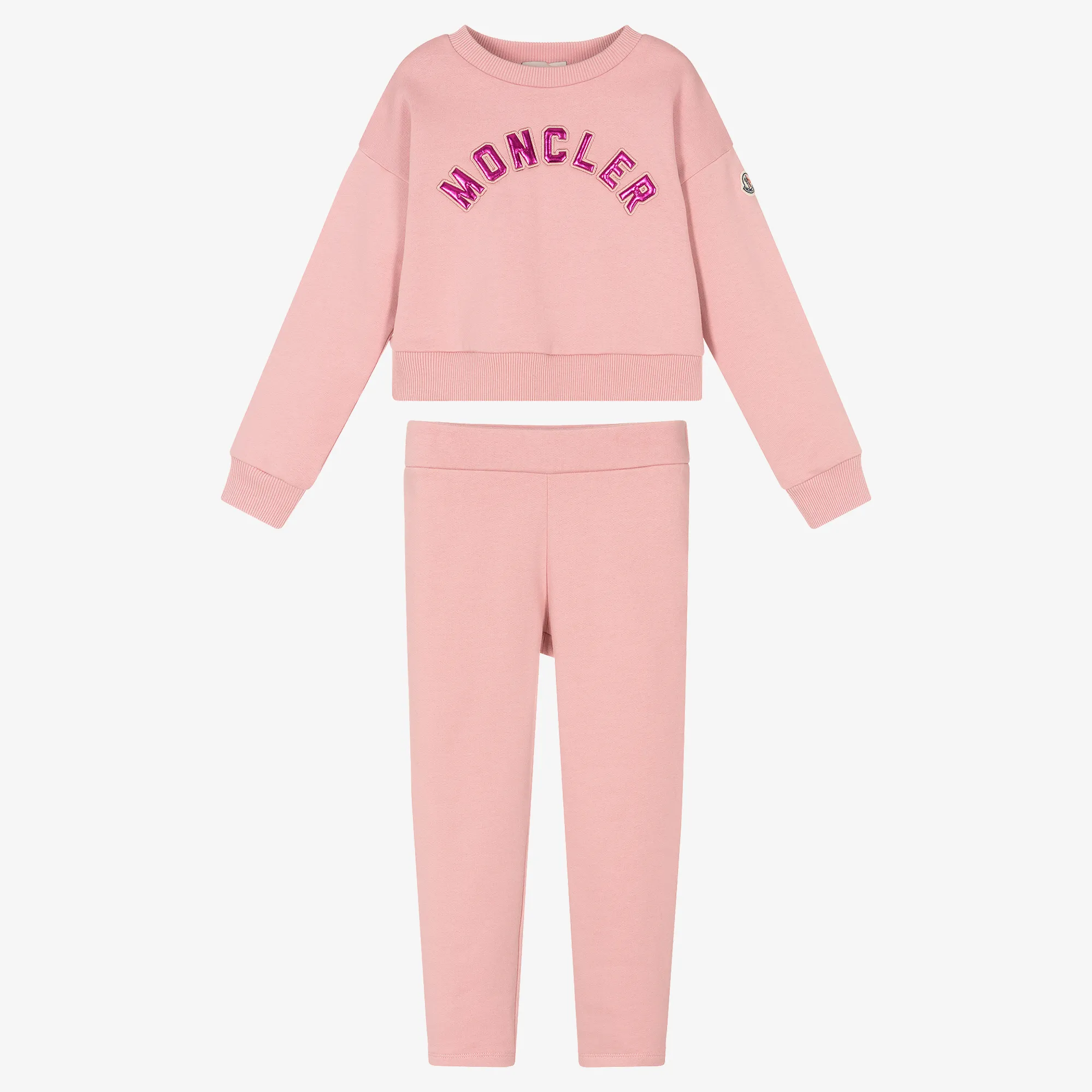 Girls Pink Cotton Leggings Set