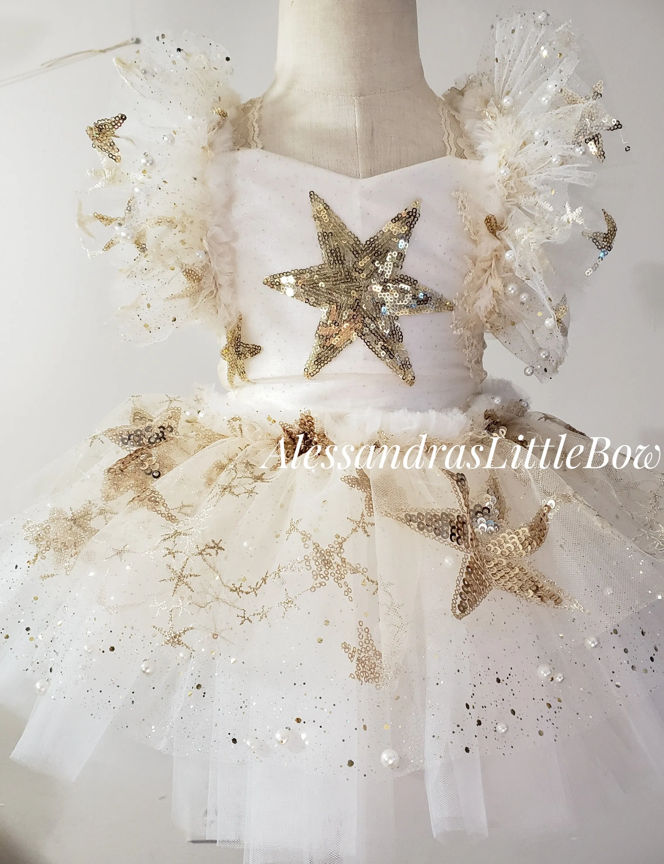 Gold North Star Whimsical Romper