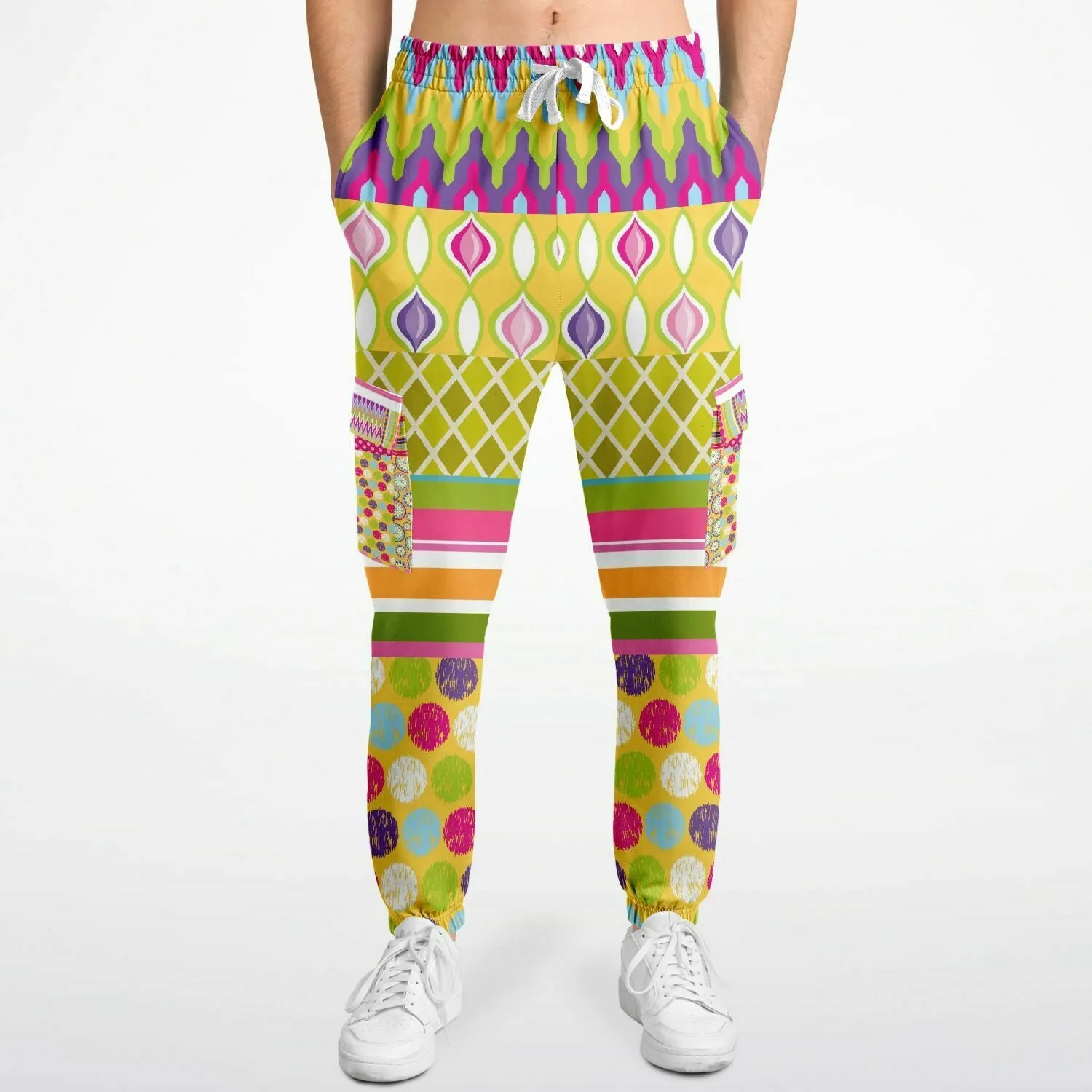 Hello Janis! Circus Patchwork Unisex Fleece Cargo Sweats