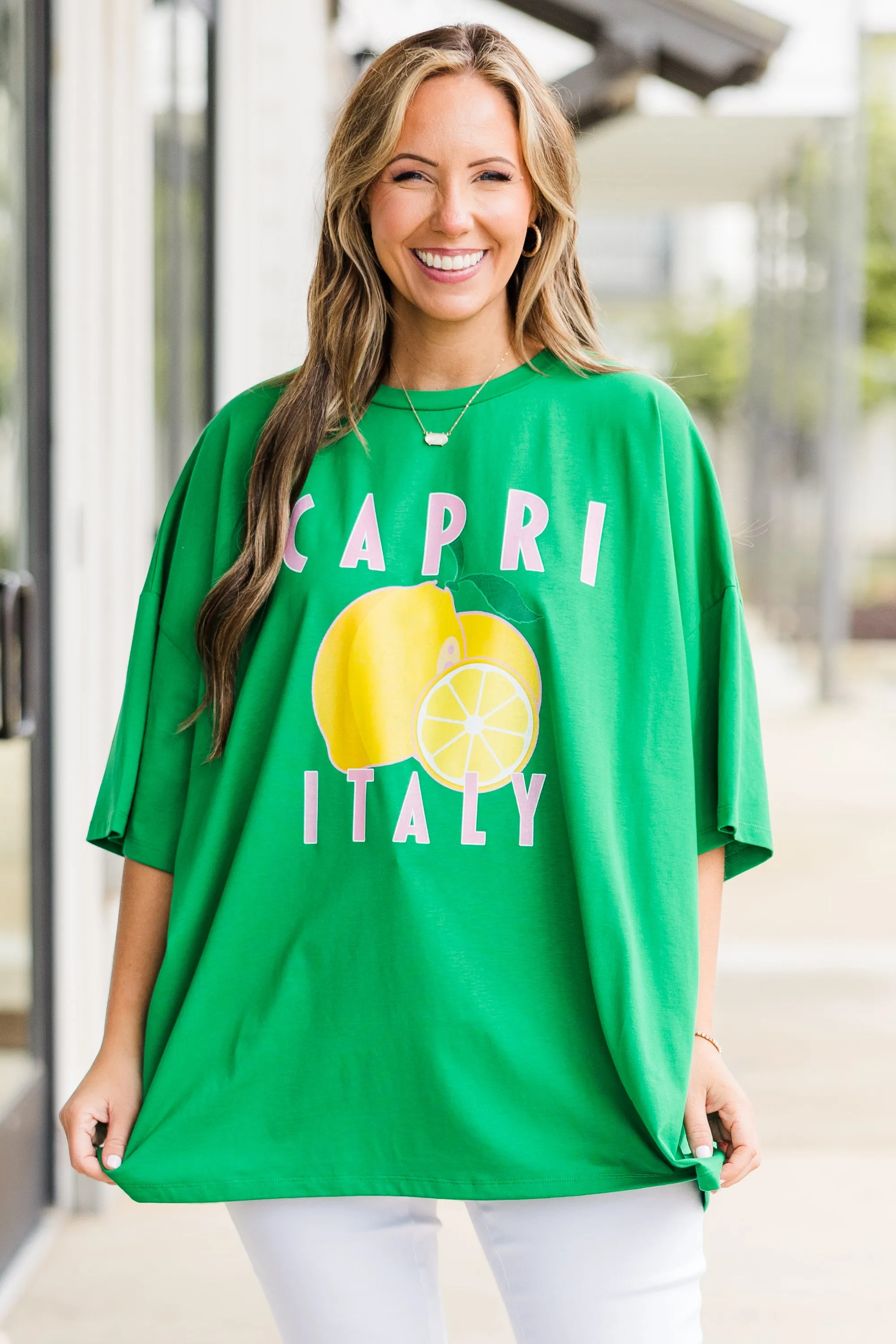 Italian Summer Boyfriend Tee, Evergreen