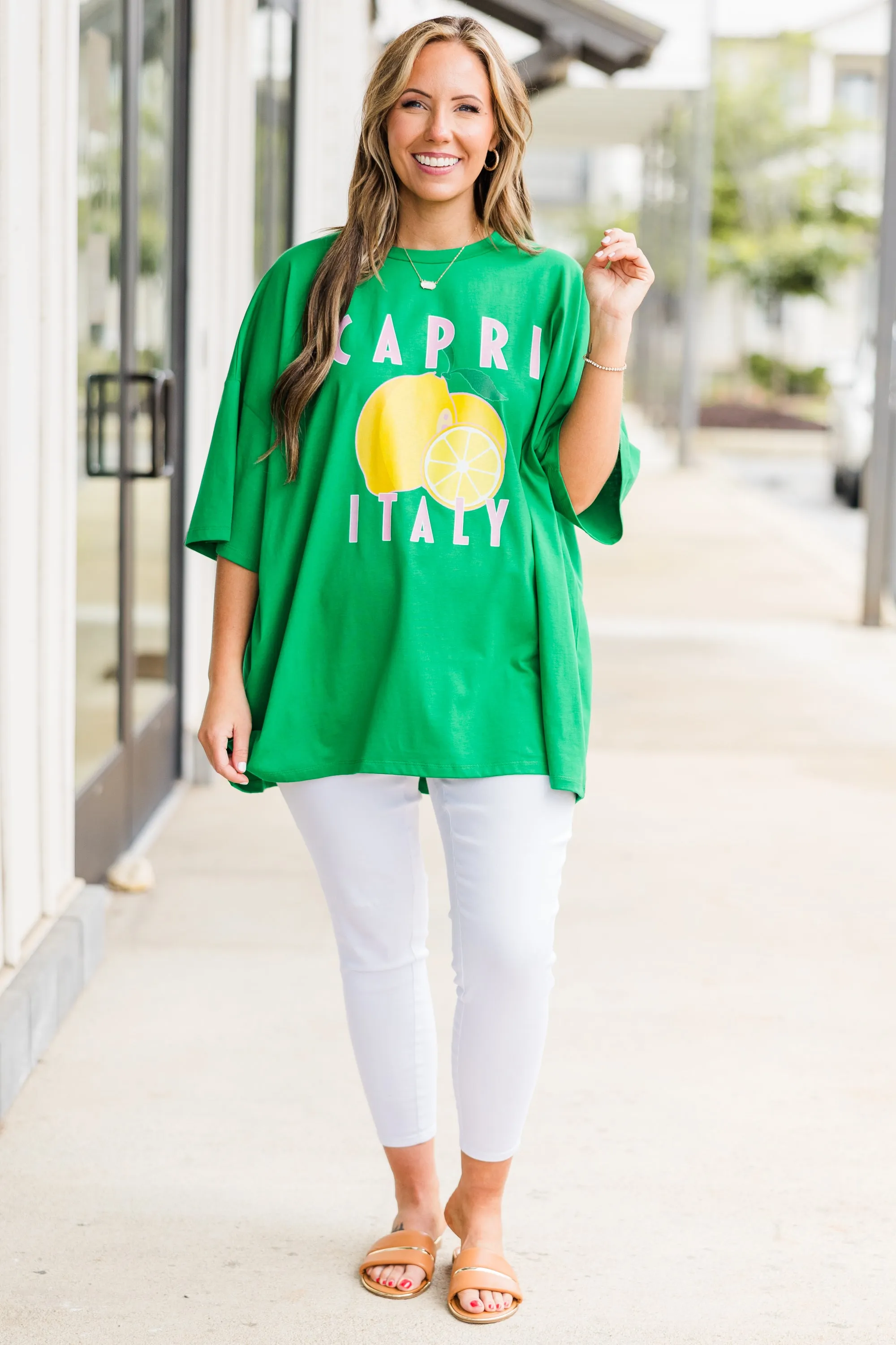 Italian Summer Boyfriend Tee, Evergreen