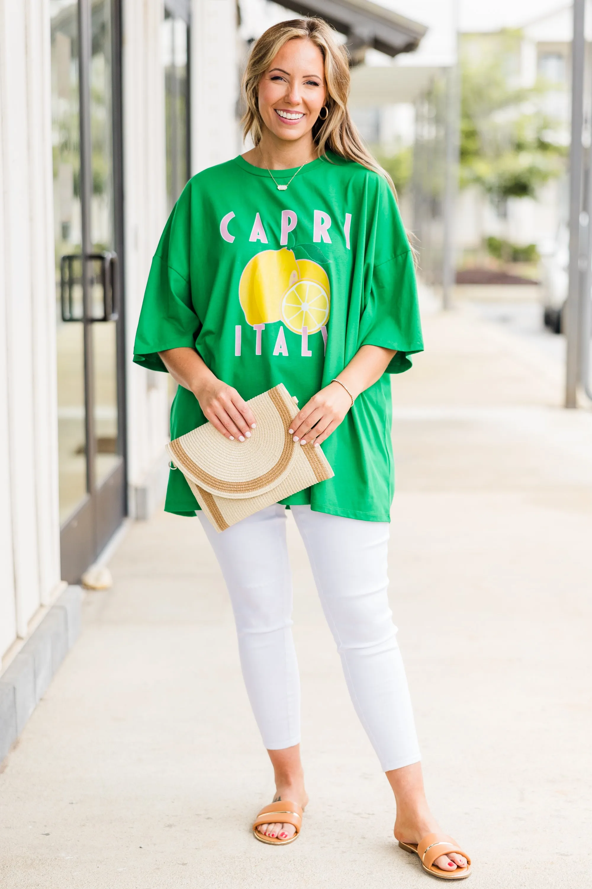 Italian Summer Boyfriend Tee, Evergreen