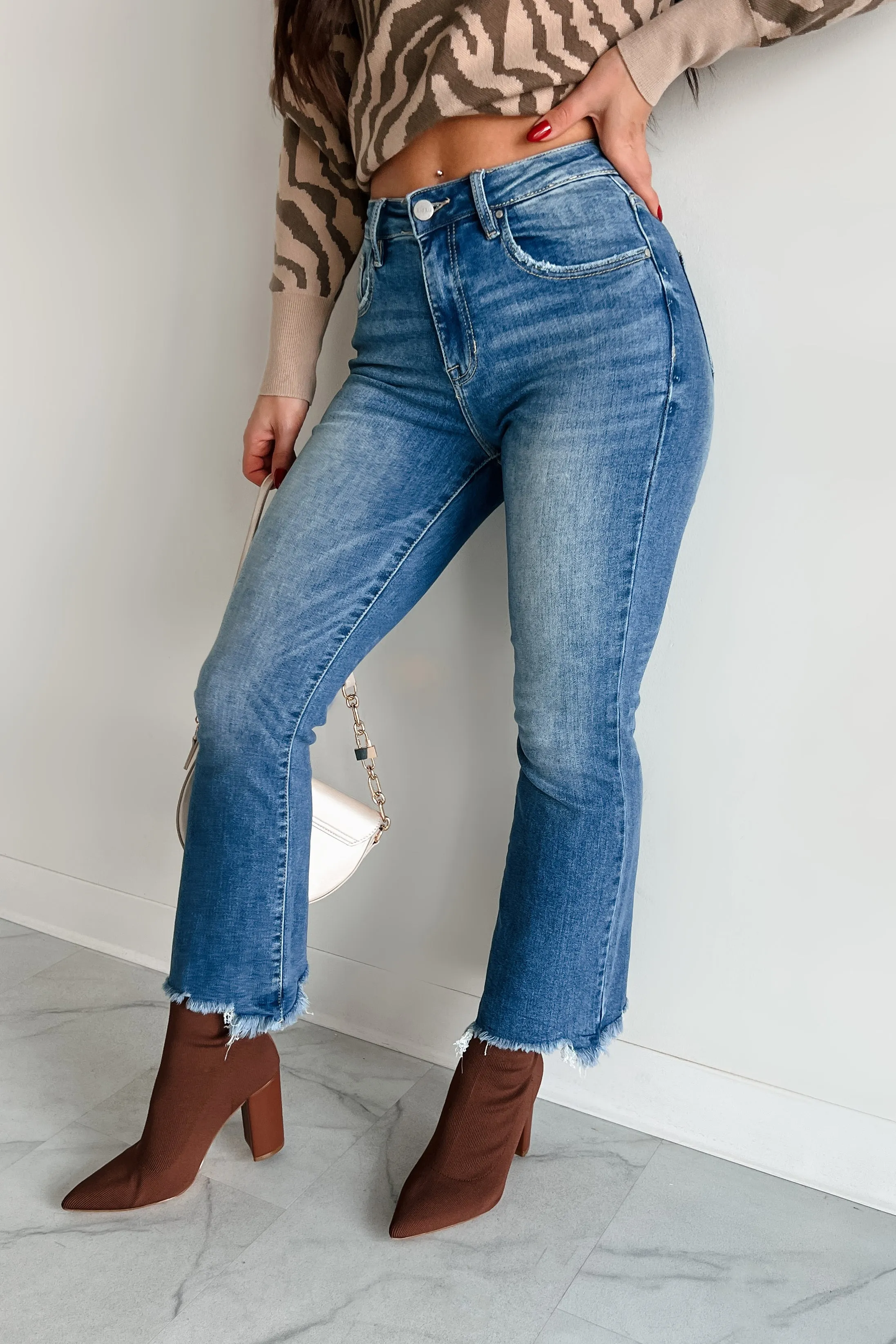 Karina High Rise Crop Flare Risen Jeans (Medium)