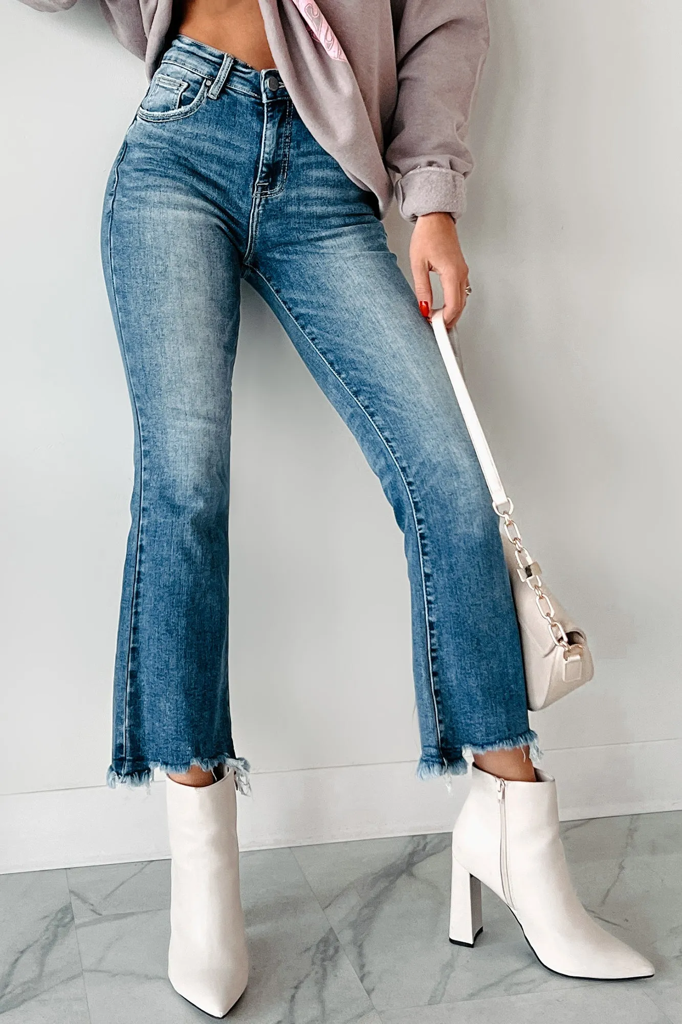 Karina High Rise Crop Flare Risen Jeans (Medium)