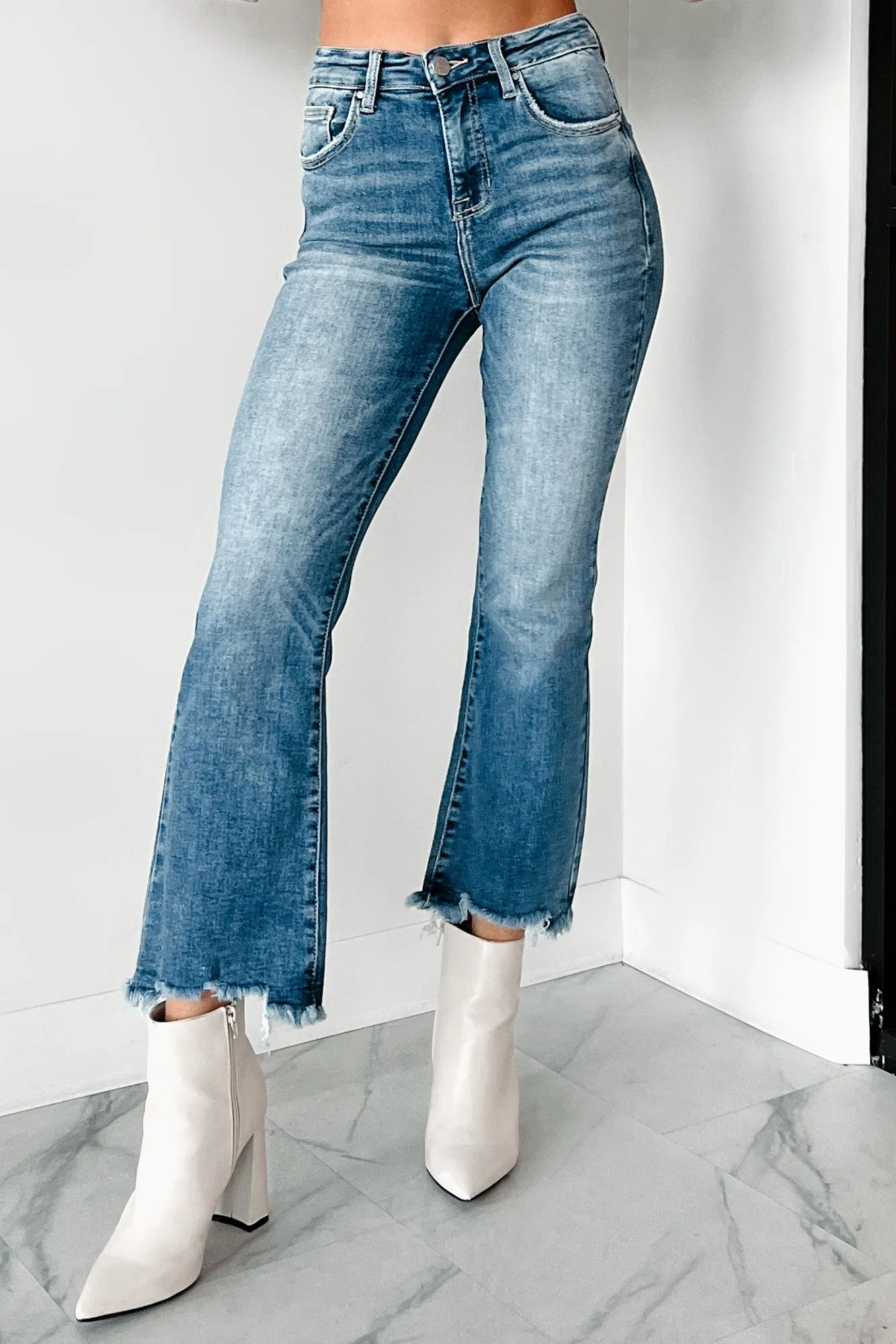 Karina High Rise Crop Flare Risen Jeans (Medium)