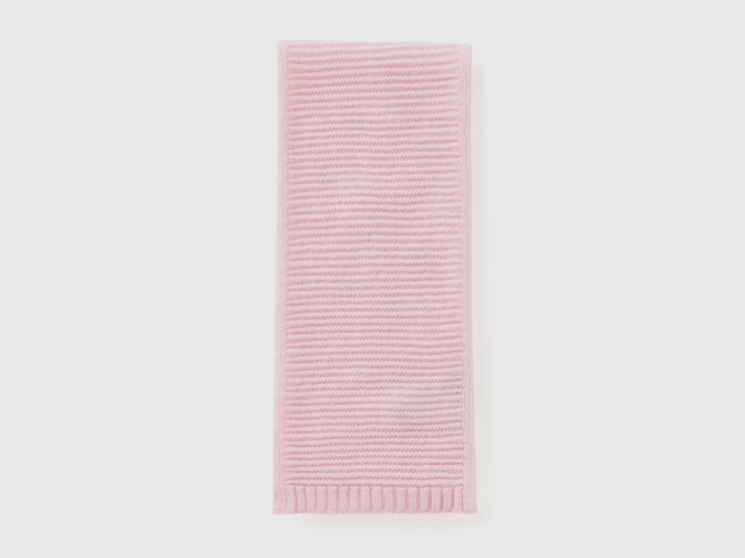 Knit scarf in stretch wool blend - Pink | Benetton