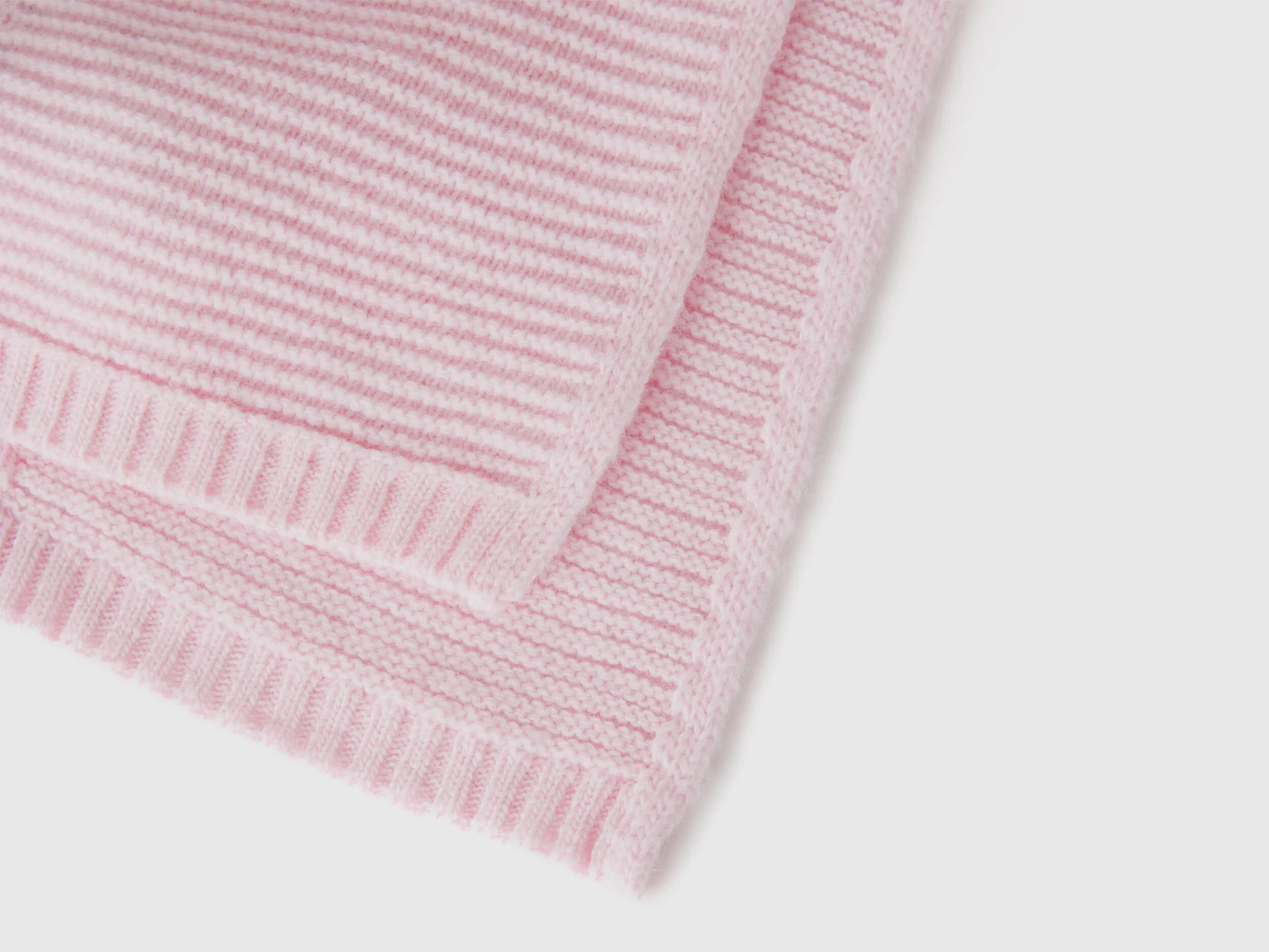 Knit scarf in stretch wool blend - Pink | Benetton