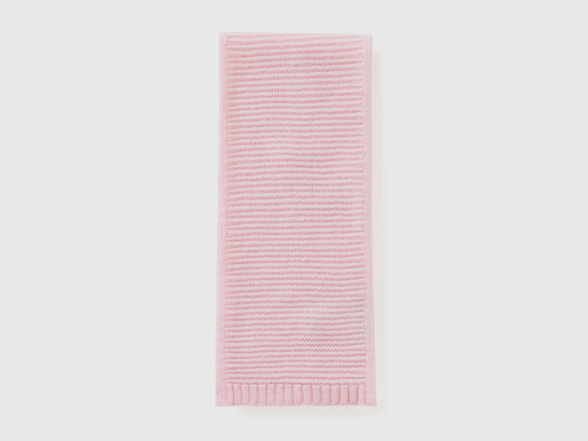 Knit scarf in stretch wool blend - Pink | Benetton