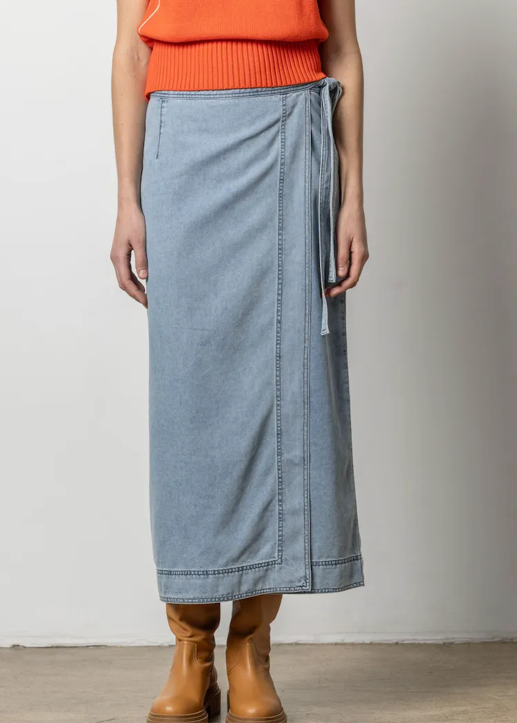 Lilla P | Denim Wrap Skirt