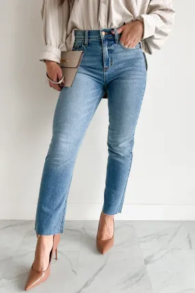 Linda High Rise Slim Straight Sneak Peek Jeans (Medium Light)