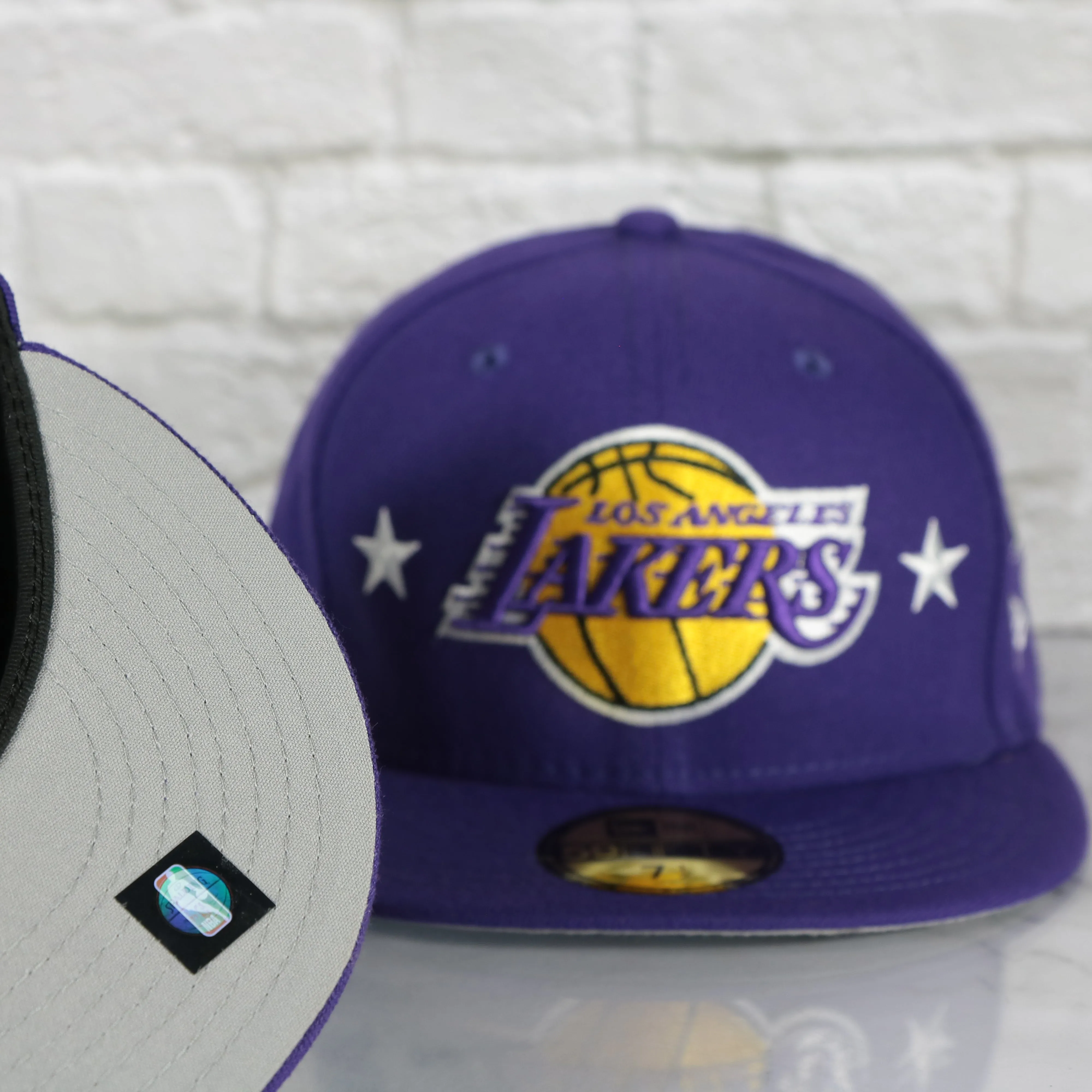 Los Angeles Lakers City Transit All Over Side Patch Gray Bottom 59Fifty Fitted Cap