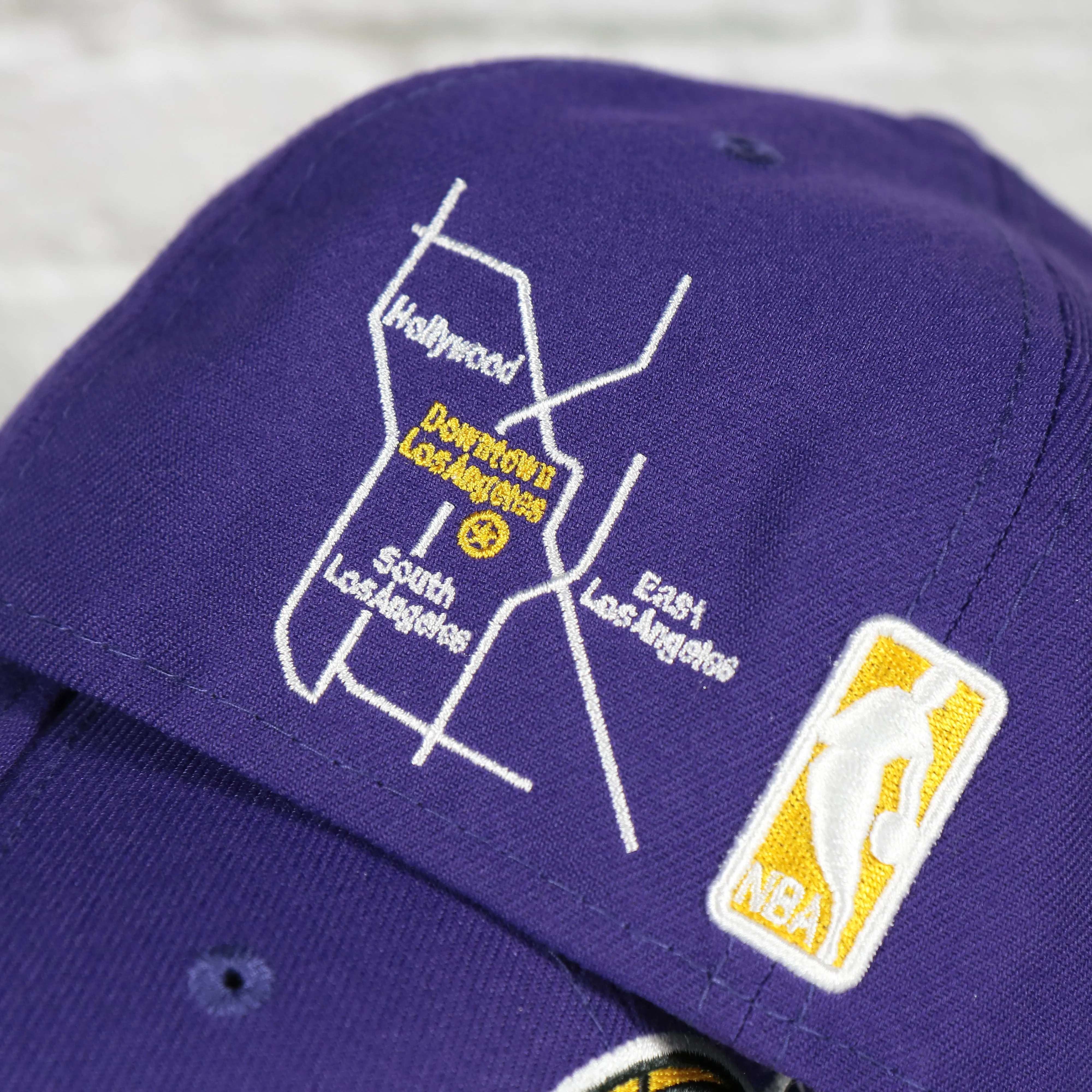 Los Angeles Lakers City Transit All Over Side Patch Gray Bottom 59Fifty Fitted Cap