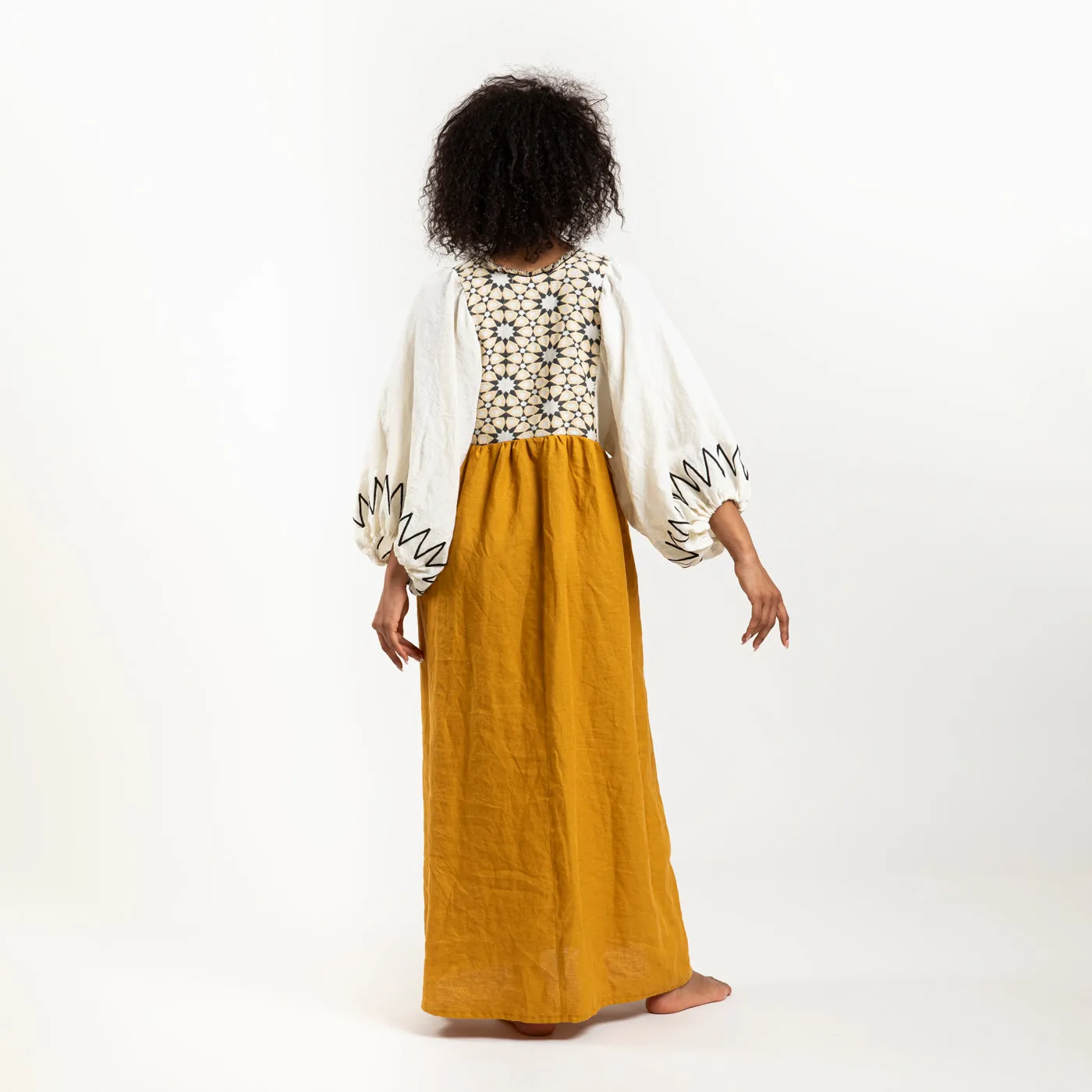 LUMINARIA DRESS NATURAL OCHRE