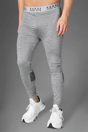 Man Active Gym Contrast Compression Leggings