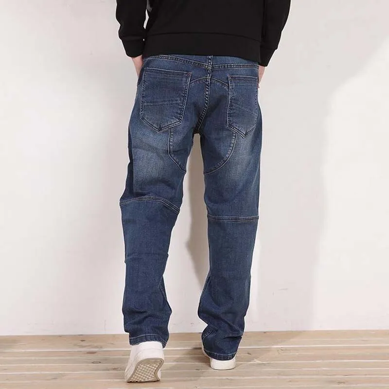 Men's Casual Mid Waist Solid Pattern Full-Length Loose Trousers