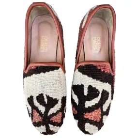 Men's Turkish Kilim Loafer Cream & Black Pattern