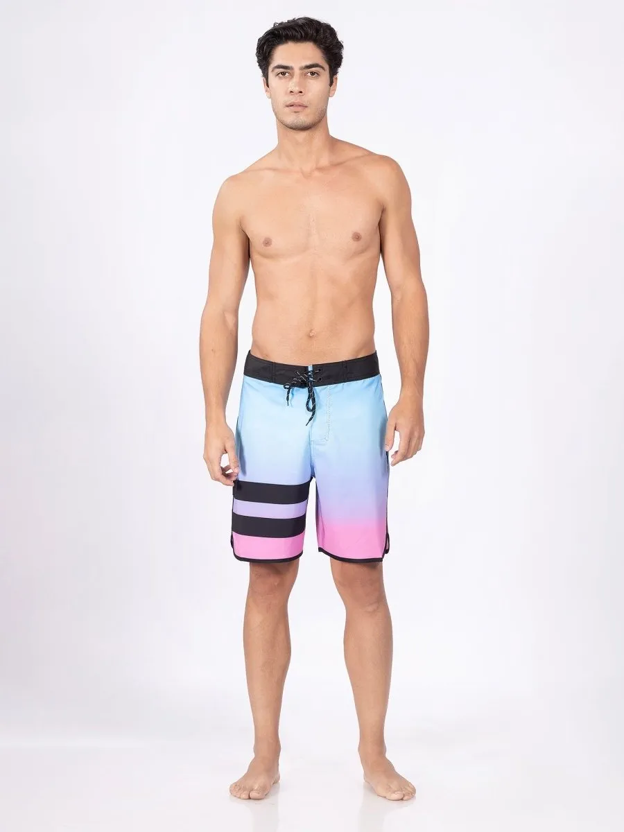 Mid-Rise Pink Quick Dry Swim Shorts Men