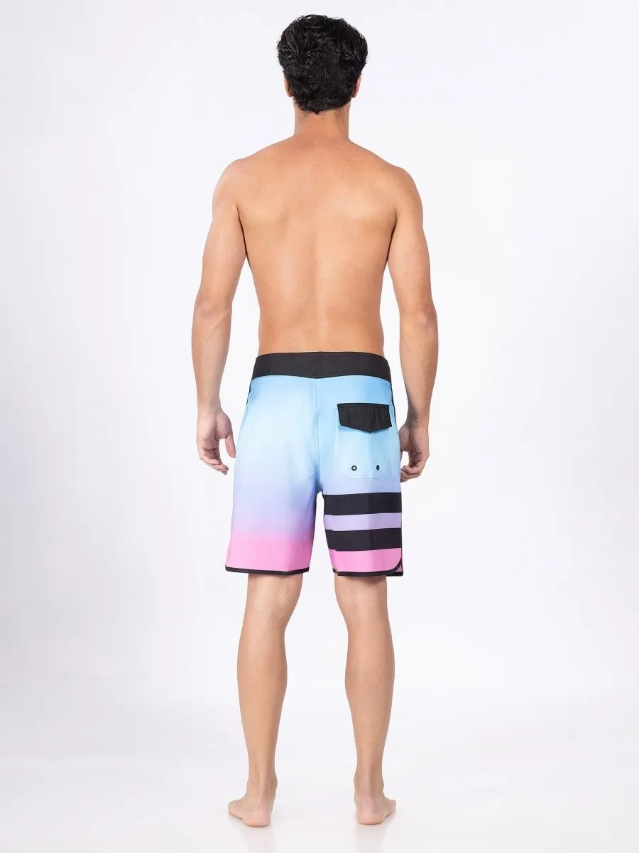 Mid-Rise Pink Quick Dry Swim Shorts Men