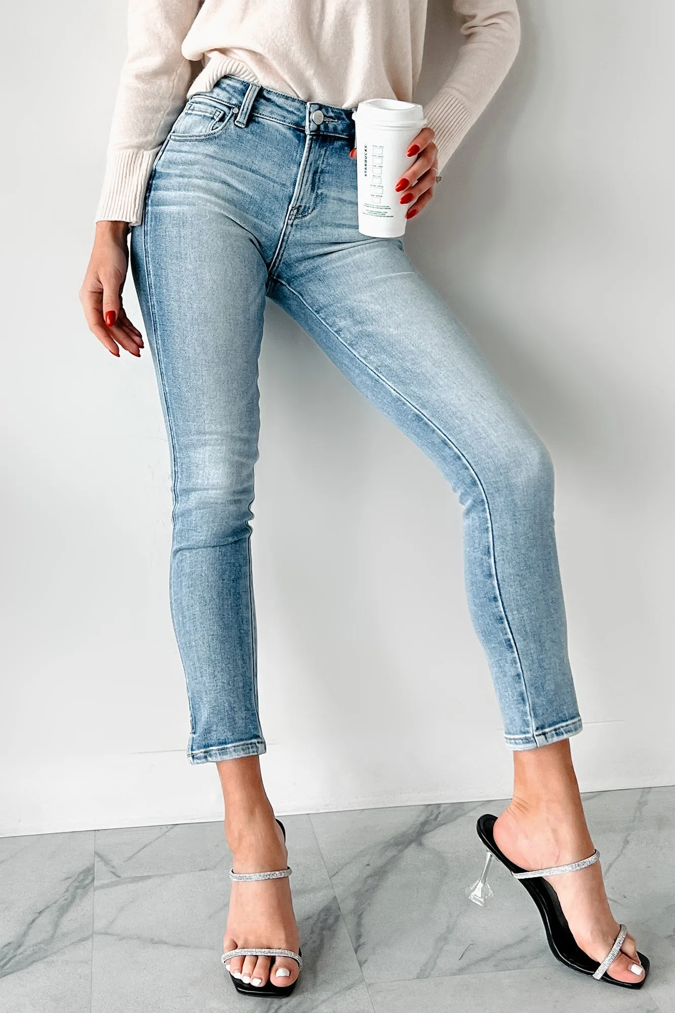 Milana Mid Rise Crop Skinny Risen Jeans (Medium)