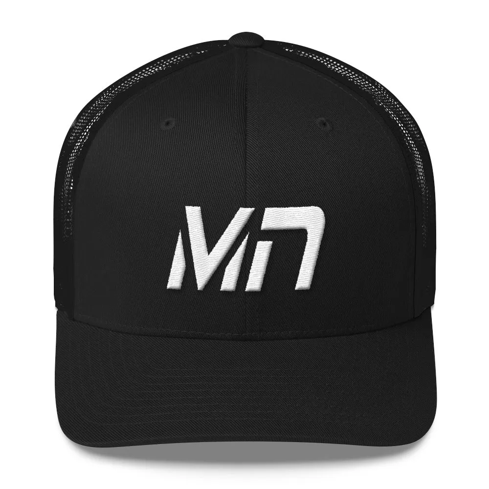 Minnesota - Mesh Back Trucker Cap - White Embroidery - MN - Many Hat Color Options Available