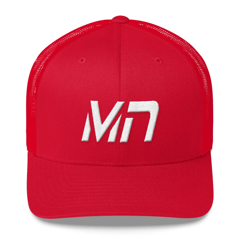 Minnesota - Mesh Back Trucker Cap - White Embroidery - MN - Many Hat Color Options Available