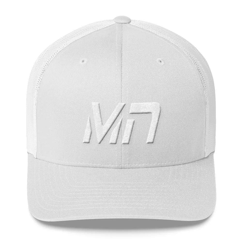 Minnesota - Mesh Back Trucker Cap - White Embroidery - MN - Many Hat Color Options Available