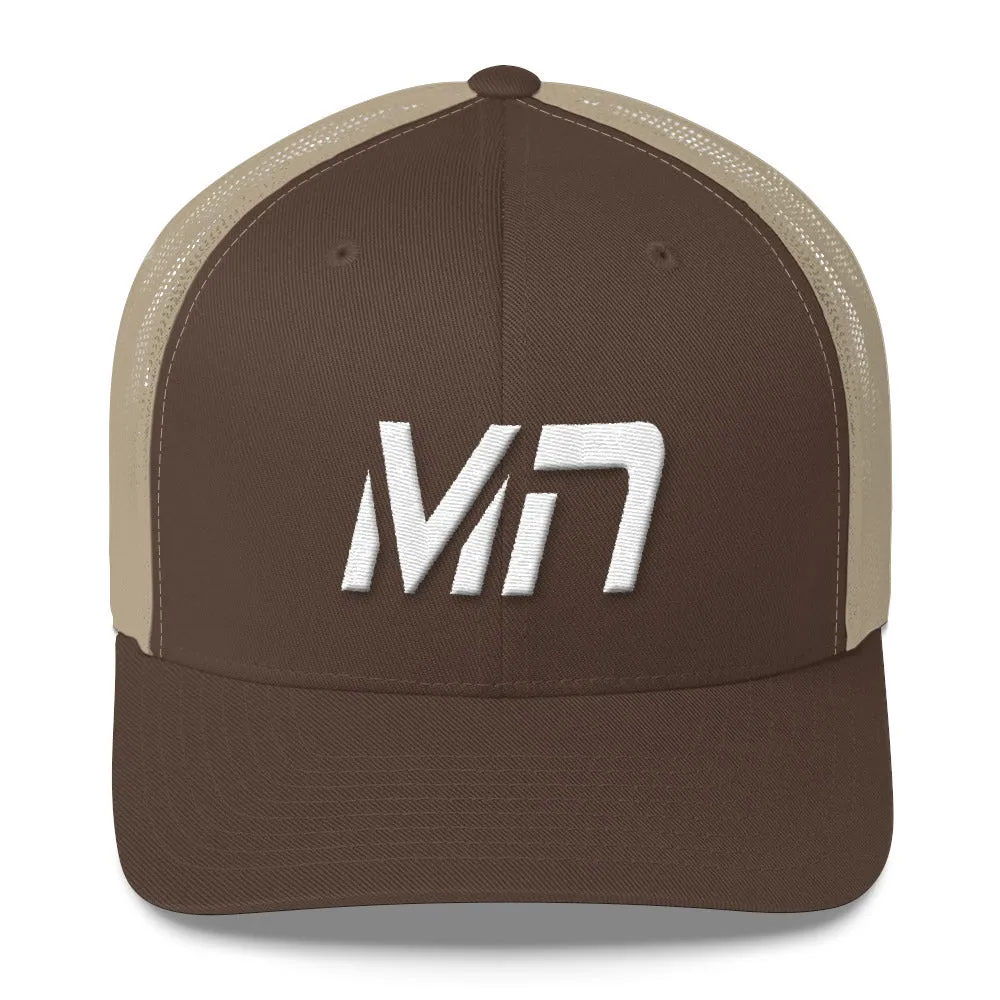 Minnesota - Mesh Back Trucker Cap - White Embroidery - MN - Many Hat Color Options Available