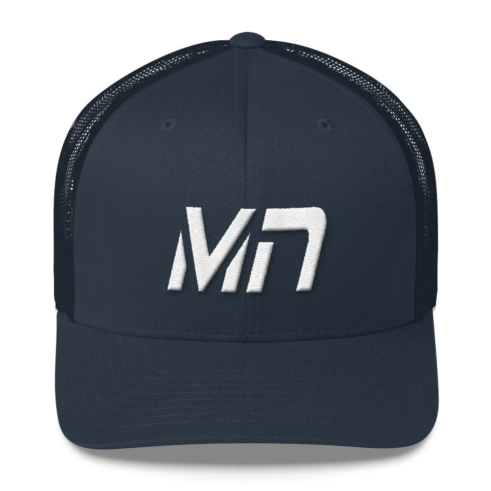 Minnesota - Mesh Back Trucker Cap - White Embroidery - MN - Many Hat Color Options Available