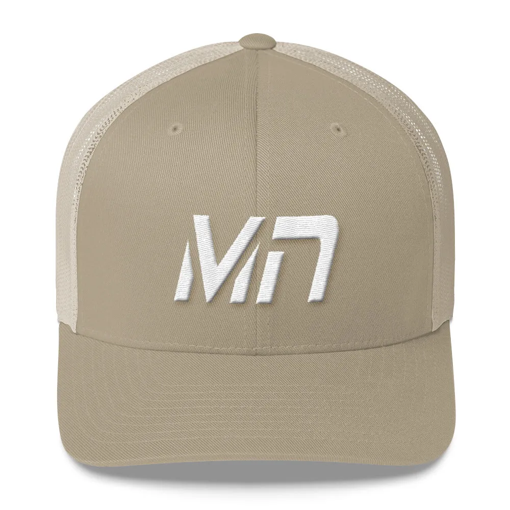 Minnesota - Mesh Back Trucker Cap - White Embroidery - MN - Many Hat Color Options Available