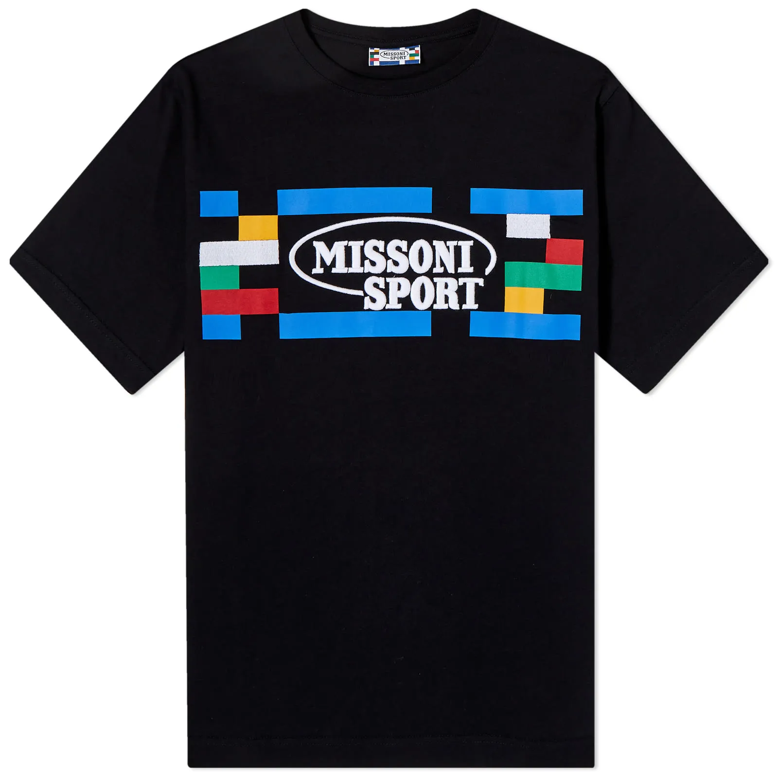 Missoni Sports Logo TeeBlack And Multi Heritage