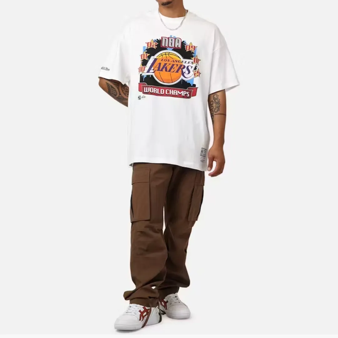 Mitchell&Ness  |Crew Neck Unisex Street Style Cotton Short Sleeves Logo