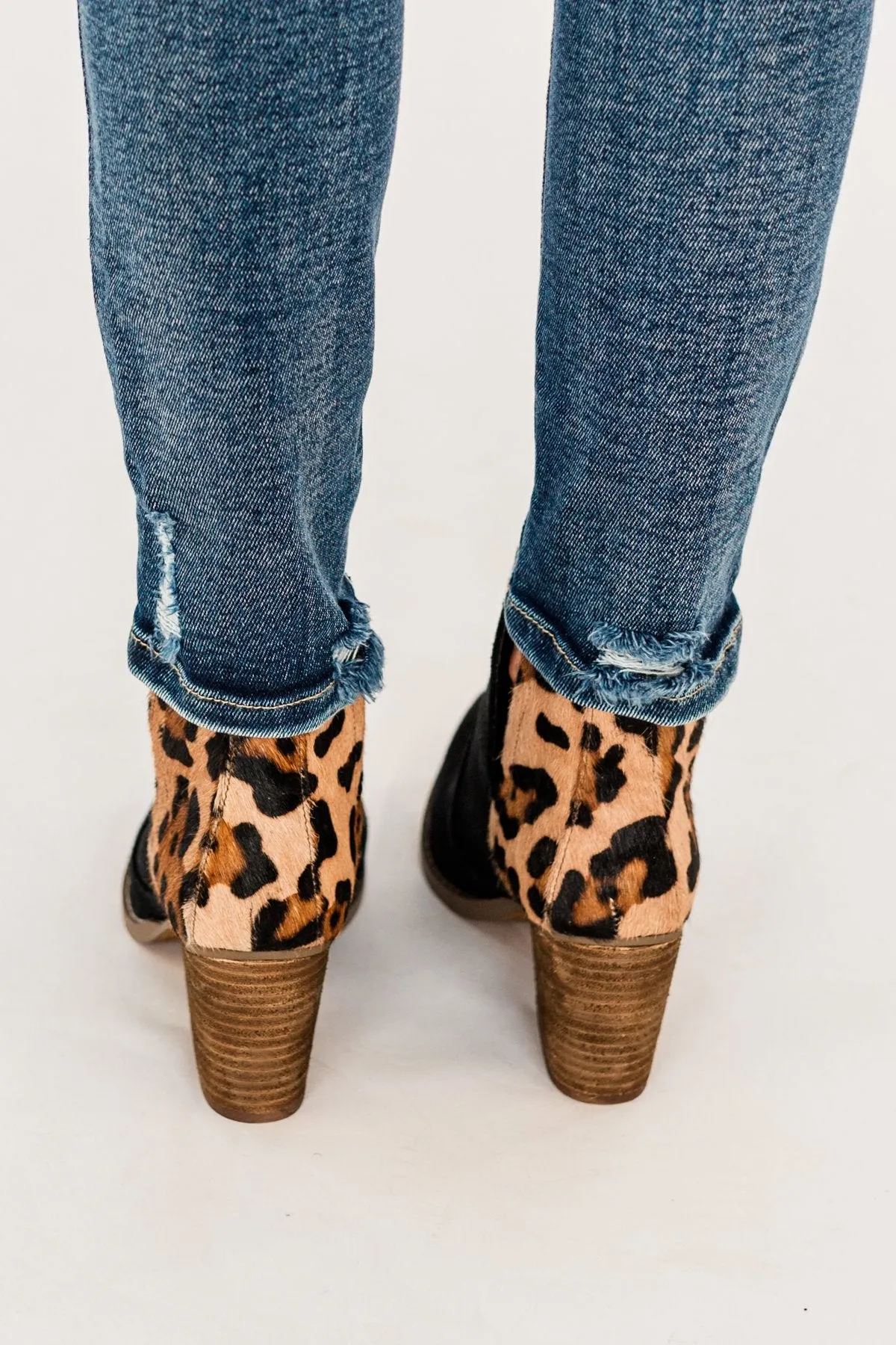 Naughty Monkey Camilyn Booties- Black & Leopard