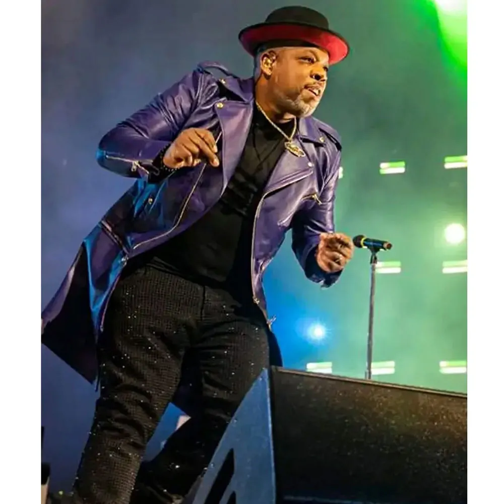 New Edition Legacy Tour Purple Leather Coat