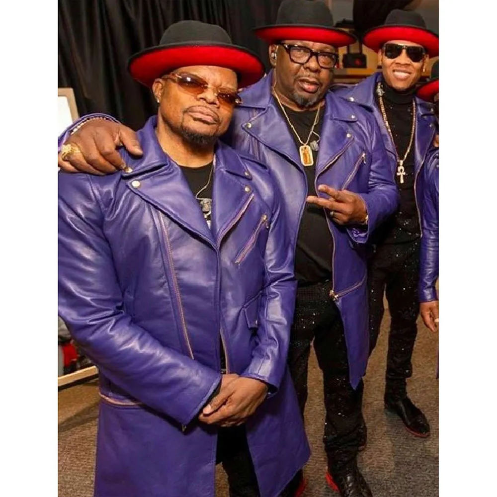 New Edition Legacy Tour Purple Leather Coat