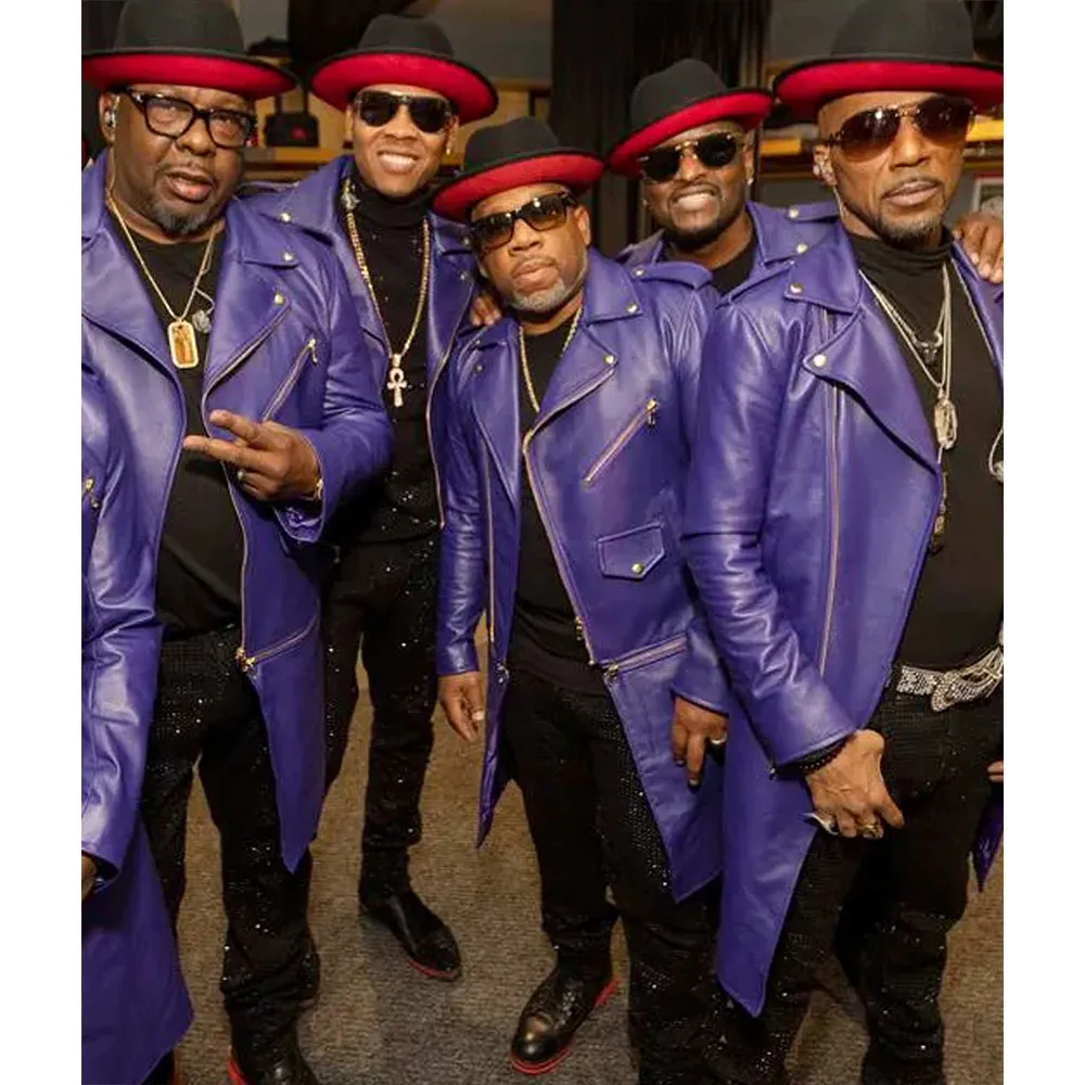 New Edition Legacy Tour Purple Leather Coat