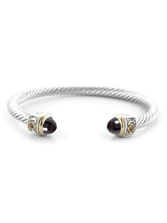 Nouveau Small Wire Cuff with Accent Stone Bracelet by John Medeiros - Available in Multiple Colors