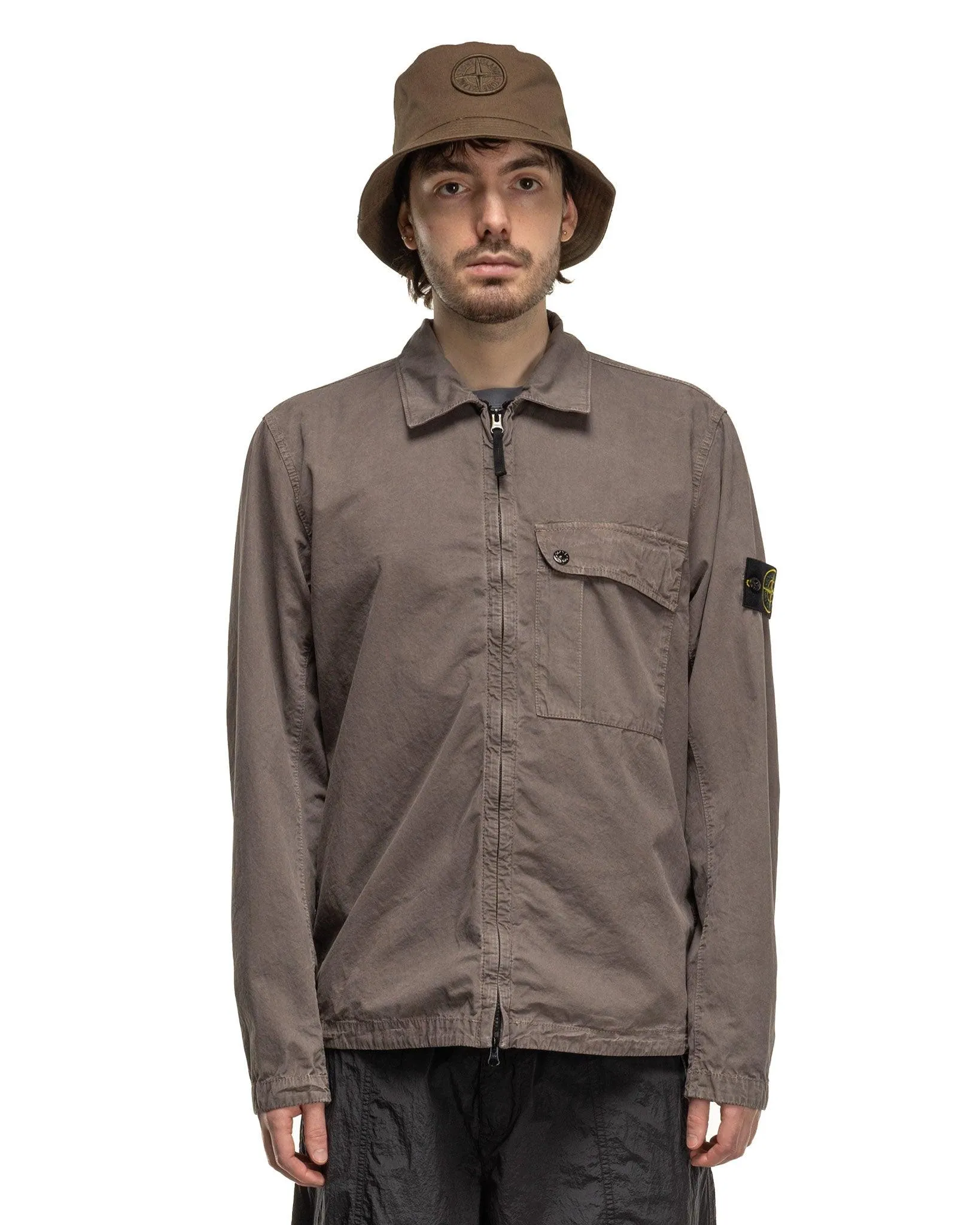 Old' Treatment Regular Fit Overshirt Dove Grey