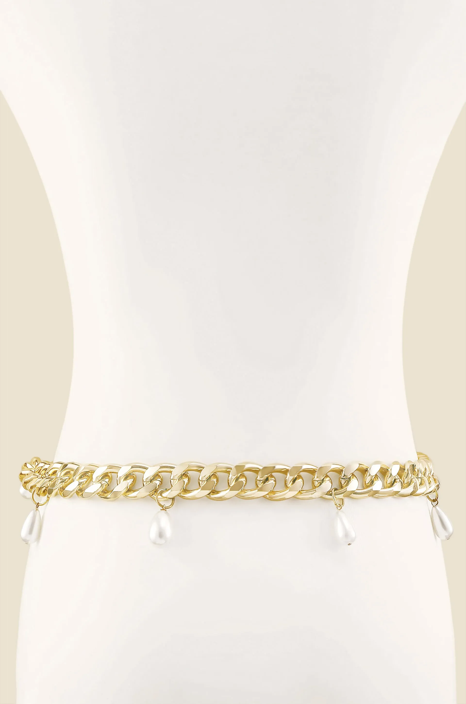 Pearl Dotted Chain Link Belt