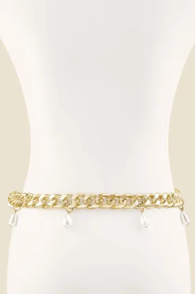 Pearl Dotted Chain Link Belt