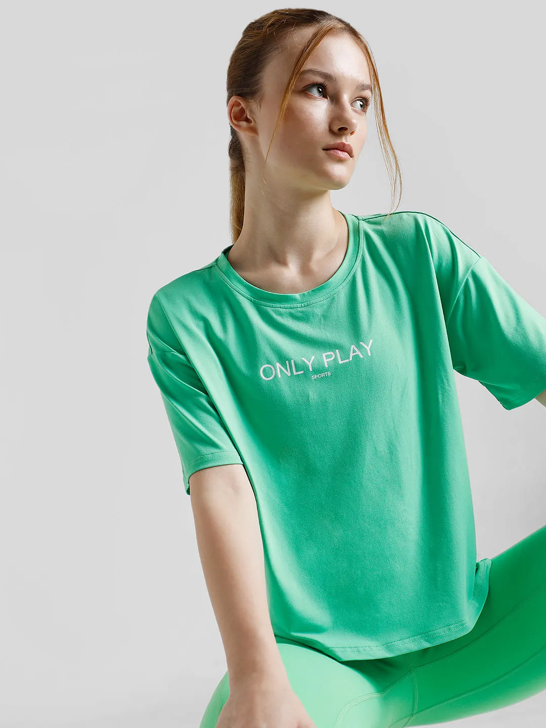 PLAY Green Boxy Fit Training T-shirt