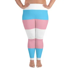 Plus Size Trans Coloured Ribbon Streetwear Casual Yoga Pants