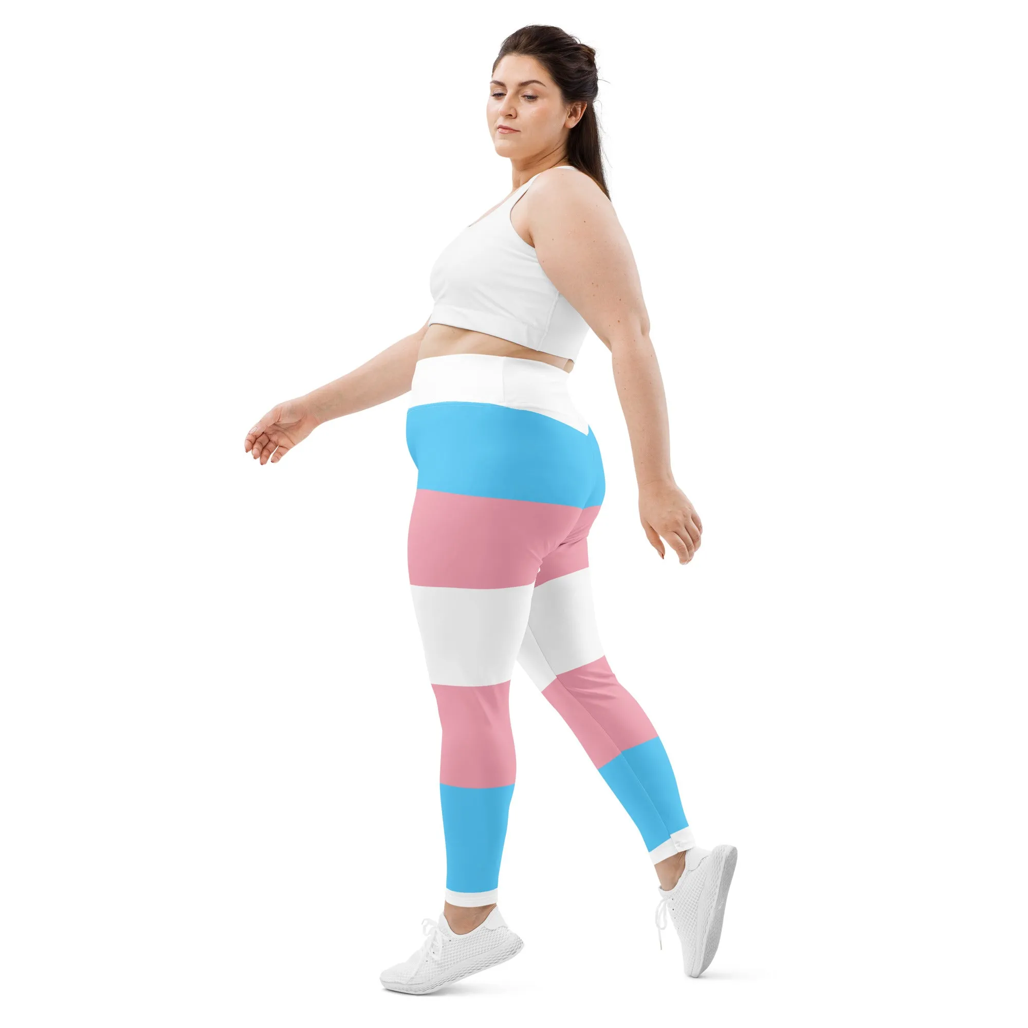 Plus Size Trans Coloured Ribbon Streetwear Casual Yoga Pants