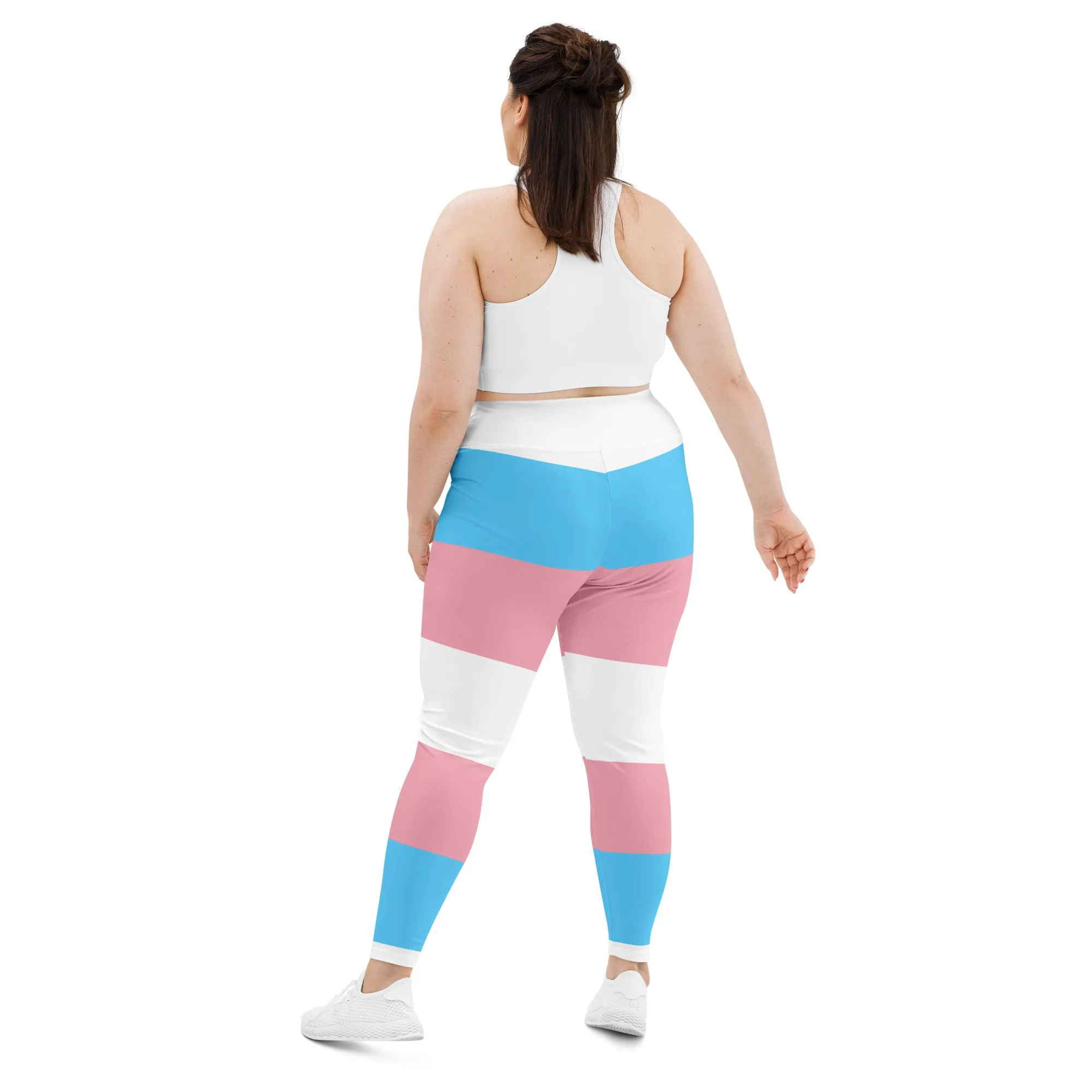 Plus Size Trans Coloured Ribbon Streetwear Casual Yoga Pants