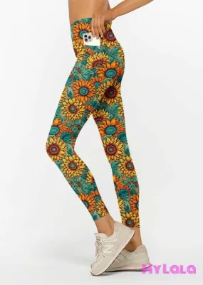 Pocket Leggings OS (Sunflower Teal)